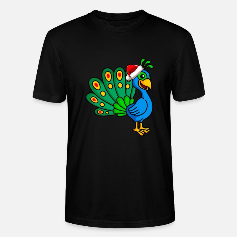 Peacock Comic Christmas - T-shirt bio CRAFTER Stanley Stella Unisexe - noir