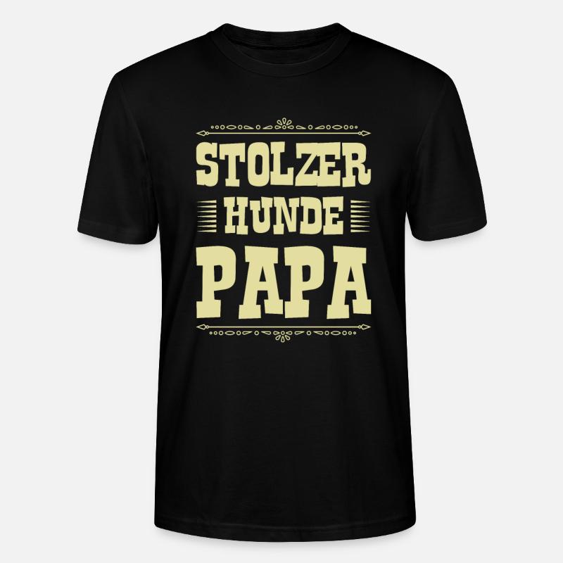 Stolzer Hunde papa - Stanley/Stella Unisex Bio-T-Shirt CRAFTER - Schwarz