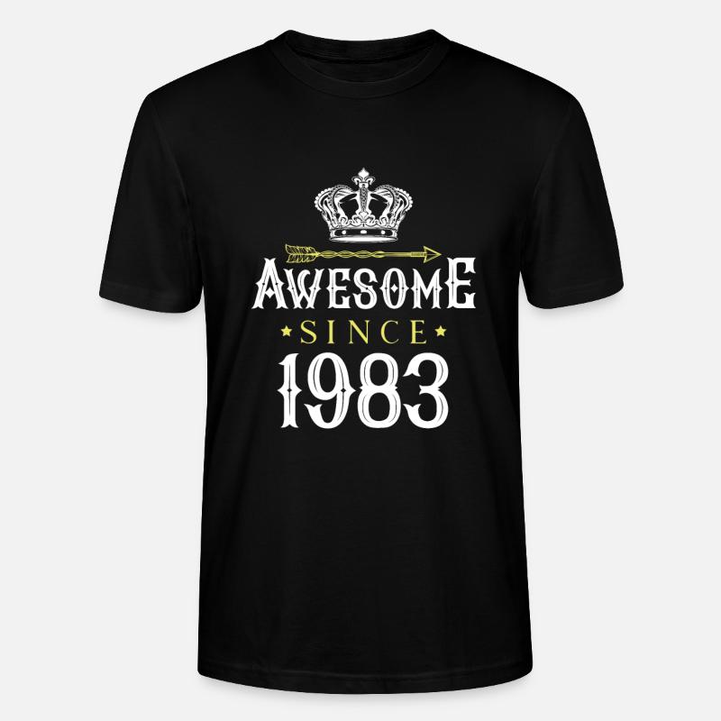 1983 awesome since - Stanley/Stella Unisex Bio-T-Shirt CRAFTER - Schwarz