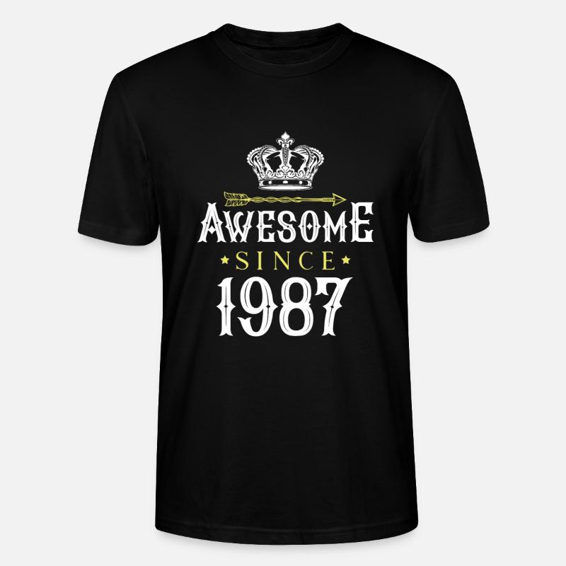 1987 awesome since - Stanley/Stella Unisex Bio-T-Shirt CRAFTER - Schwarz