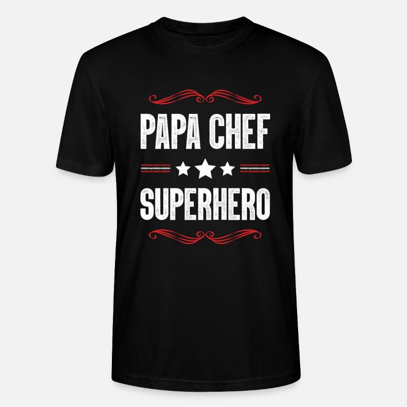Papa Chef Superheld Dad - Stanley/Stella Unisex Bio-T-Shirt CRAFTER - Schwarz