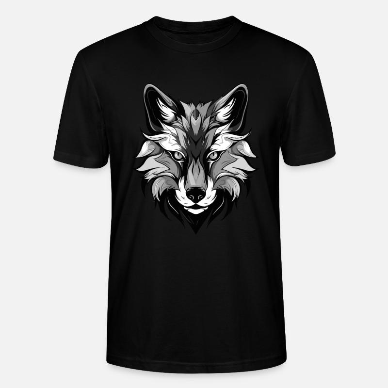 Fuchs Portrait - Stanley/Stella Unisex Bio-T-Shirt CRAFTER - Schwarz