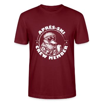 Duck Après Ski Team Saying - Stanley/Stella CRAFTER Unisex Organic T-Shirt - burgundy - Front - Alina (178cm) & Michal (187cm)