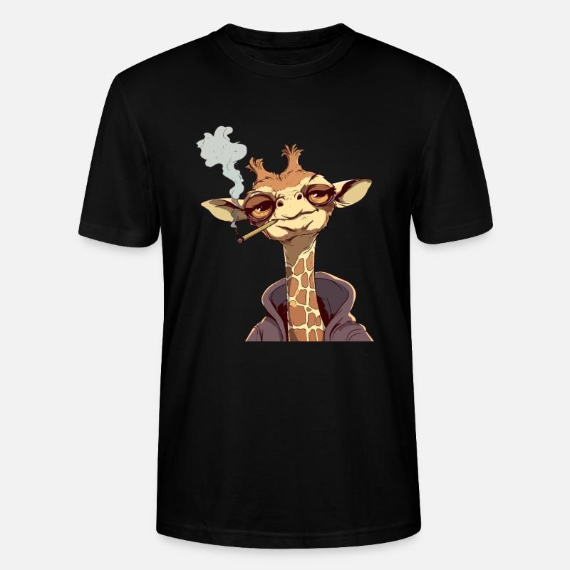 Giraffe Raucher Smoke Joint - Stanley/Stella Unisex Bio-T-Shirt CRAFTER - Schwarz