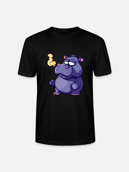 Nilpferd Raucher Smoke Joint - Stanley/Stella Unisex Bio-T-Shirt CRAFTER - Schwarz