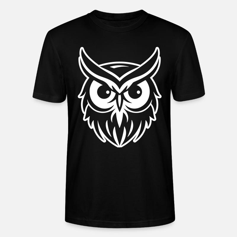 Eule Tier - Stanley/Stella Unisex Bio-T-Shirt CRAFTER - Schwarz