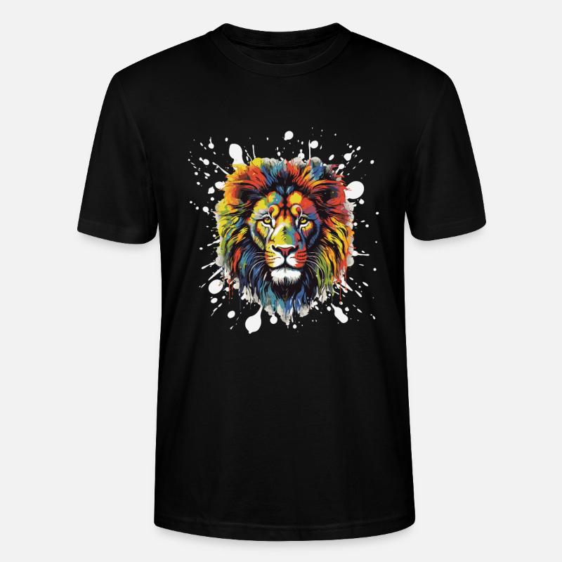 Löwe Pop Art Kopf - Stanley/Stella Unisex Bio-T-Shirt CRAFTER - Schwarz