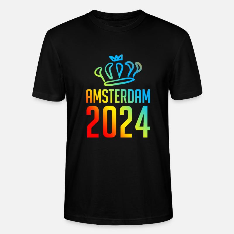 Amsterdam 2024 Bunt - Stanley/Stella Unisex Bio-T-Shirt CRAFTER - Schwarz