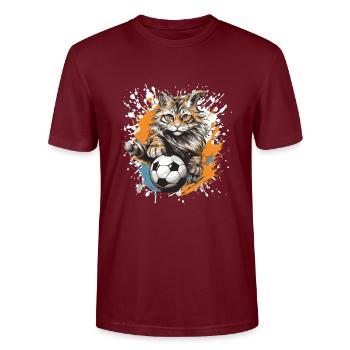 Équipe sportive de football chat - T-shirt bio CRAFTER Stanley Stella Unisexe - bordeaux - Devant - Alina (178cm) & Michal (187cm)