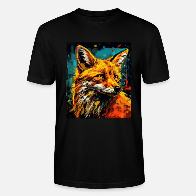Fuchs Portrait - Stanley/Stella Unisex Bio-T-Shirt CRAFTER - Schwarz