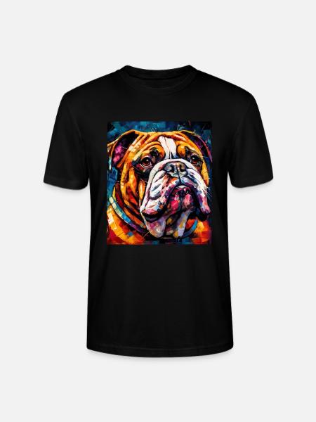 Portrait de chien bouledogue - T-shirt bio CRAFTER Stanley Stella Unisexe - noir