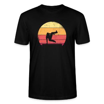 Cadeaux de sport freerunning parkour drôles - T-shirt bio CRAFTER Stanley Stella Unisexe - noir - Devant - Alina (178cm) & Michal (187cm)