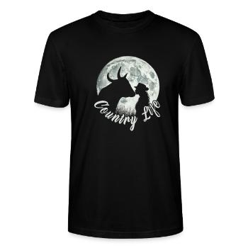 Tierliebe Nutztier Landwirtin Bäuerin Hofleben - Stanley/Stella Unisex Bio-T-Shirt CRAFTER - Schwarz - Vorne - Alina (178cm) & Michal (187cm)
