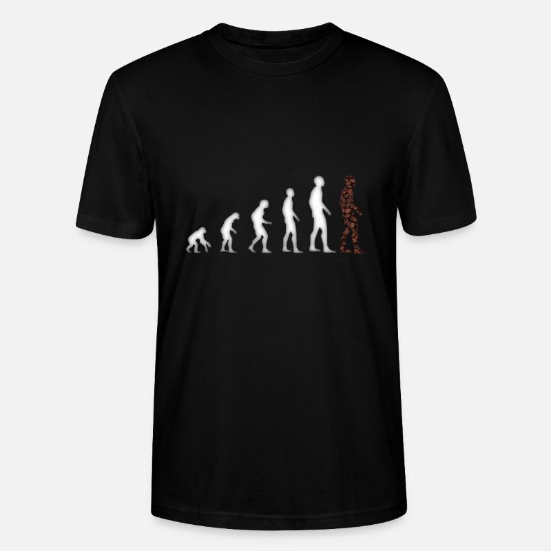 Evolution Mensch Affe Aufrichten Kaffee - Stanley/Stella Unisex Bio-T-Shirt CRAFTER - Schwarz