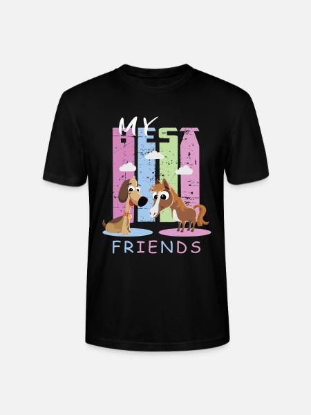Cheval et chien - T-shirt bio CRAFTER Stanley Stella Unisexe - noir