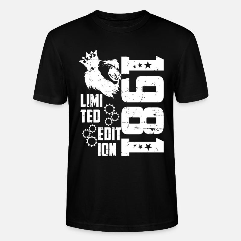 1981 Geboren Limited Edition - Stanley/Stella Unisex Bio-T-Shirt CRAFTER - Schwarz