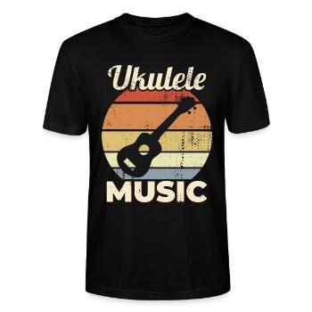 Vintage Ukulele Musik - Stanley/Stella Unisex Bio-T-Shirt CRAFTER - Schwarz - Vorne - Alina (178cm) & Michal (187cm)