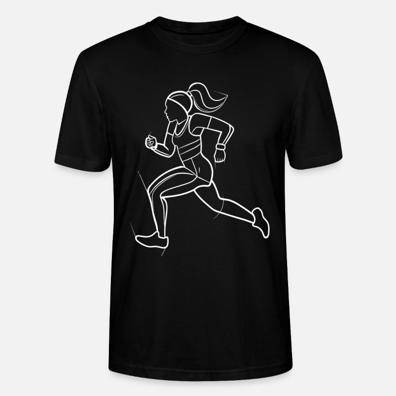 Dessin au trait du coureur - T-shirt bio CRAFTER Stanley Stella Unisexe - noir