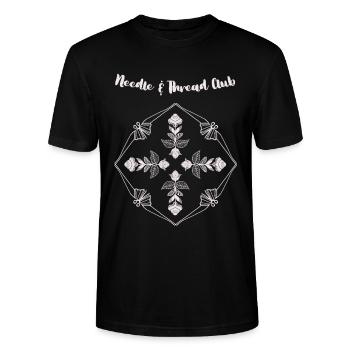 Nadel & Faden Club - Stanley/Stella Unisex Bio-T-Shirt CRAFTER - Schwarz - Vorne - Alina (178cm) & Michal (187cm)