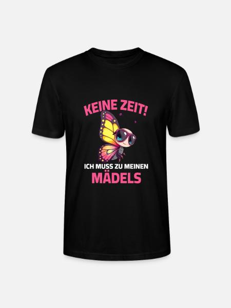 Bunte Schmetterlingsmotive mit Spaßschrift - Stanley/Stella Unisex Bio-T-Shirt CRAFTER - Schwarz