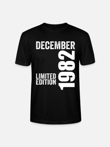 Retro Birthday Gift - December 1982 - Stanley/Stella CRAFTER Unisex Organic T-Shirt - black