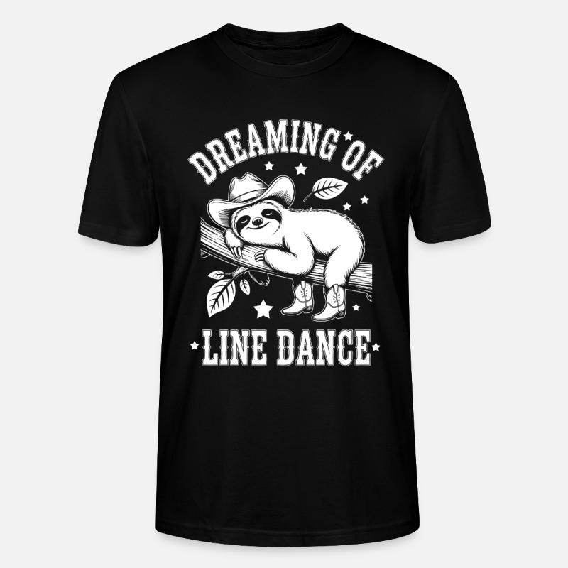 Faultier  Dreaming of Line Dance - Stanley/Stella Unisex Bio-T-Shirt CRAFTER - Schwarz
