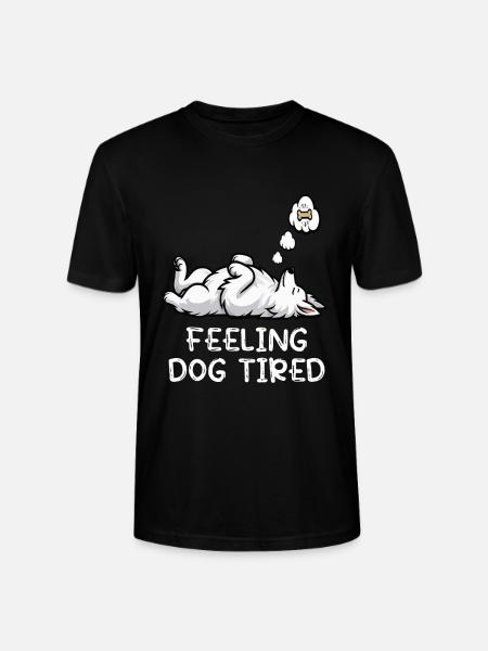 Feeling Dog Tired White Shepherd Dog - Stanley/Stella CRAFTER Unisex Organic T-Shirt - black