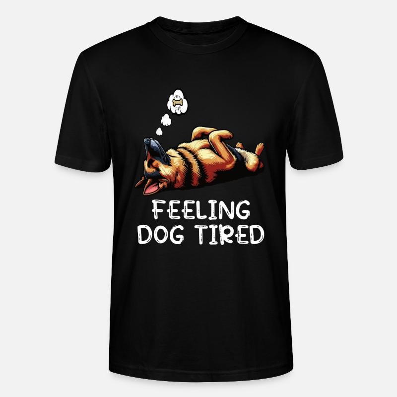 Feeling Dog Tired German Shepherd - Stanley/Stella CRAFTER Unisex Organic T-Shirt - black