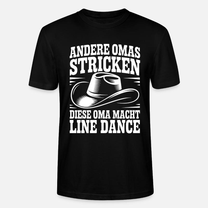 Line Dance Oma mit Cowboyhut - Stanley/Stella Unisex Bio-T-Shirt CRAFTER - Schwarz