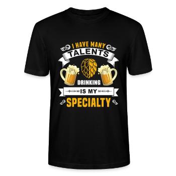 ManyTalents - Stanley/Stella Unisex Bio-T-Shirt CRAFTER - Schwarz - Vorne - Alina (178cm) & Michal (187cm)