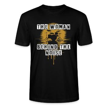 Drummer Woman Schlagzeugerin Girls Band - Stanley/Stella Unisex Bio-T-Shirt CRAFTER - Schwarz - Vorne - Alina (178cm) & Michal (187cm)