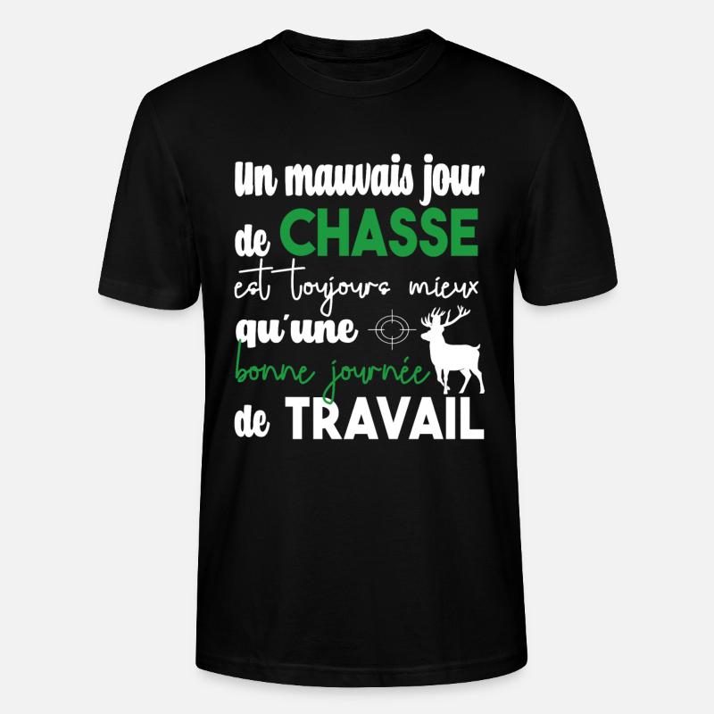 Cadeau chasse chasseur hunter humour - T-shirt bio CRAFTER Stanley Stella Unisexe - noir