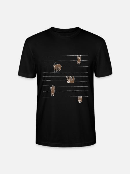 Faultier Muster Geschenkidee für Faultierfans - Stanley/Stella Unisex Bio-T-Shirt CRAFTER - Schwarz