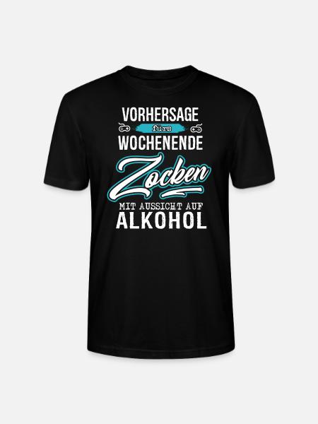 VORHERSAGE - WOCHENENDE - ZOCKEN - Stanley/Stella Unisex Bio-T-Shirt CRAFTER - Schwarz