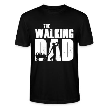 Vater Vatertag the walking Dad - Stanley/Stella Unisex Bio-T-Shirt CRAFTER - Schwarz - Vorne - Alina (178cm) & Michal (187cm)