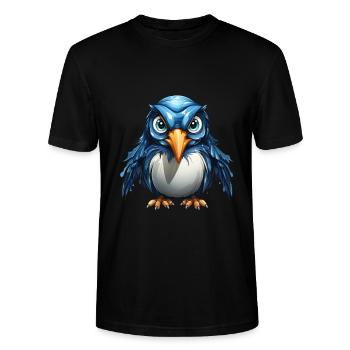 Pinguin Design personalisieren - Stanley/Stella Unisex Bio-T-Shirt CRAFTER - Schwarz - Vorne - Alina (178cm) & Michal (187cm)