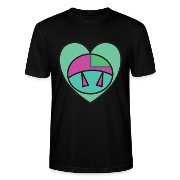Coeur Art graphique - T-shirt bio CRAFTER Stanley Stella Unisexe - noir - Devant - Alina (178cm) & Michal (187cm)