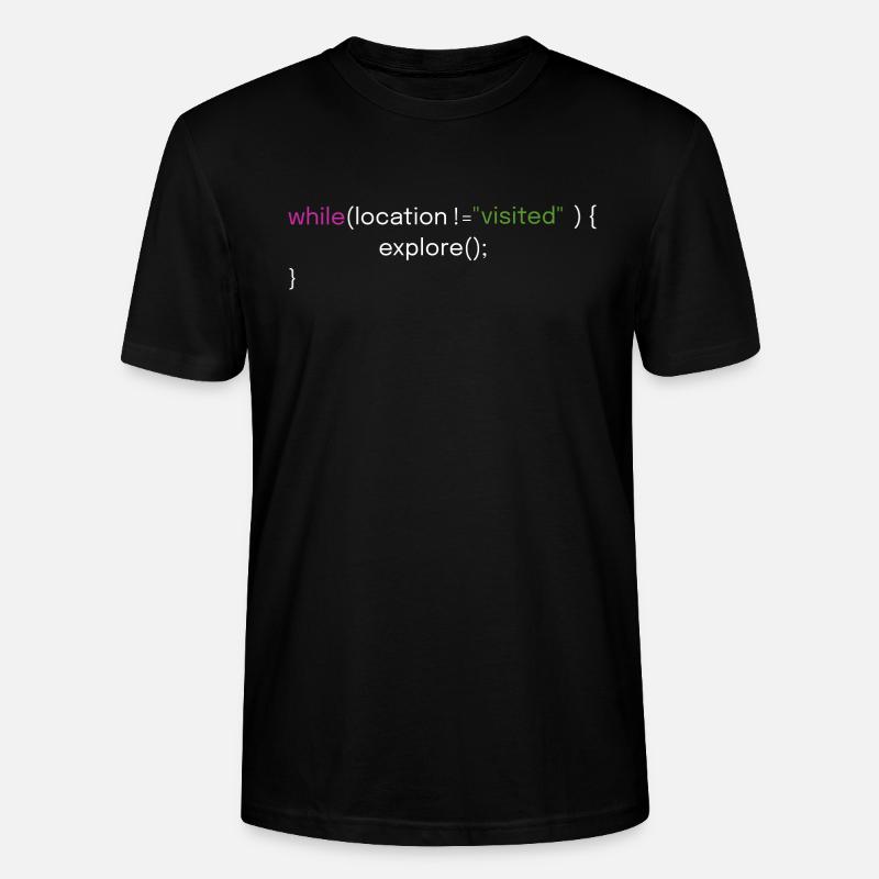 Travel and Coding Design - Stanley/Stella CRAFTER Unisex Organic T-Shirt - black