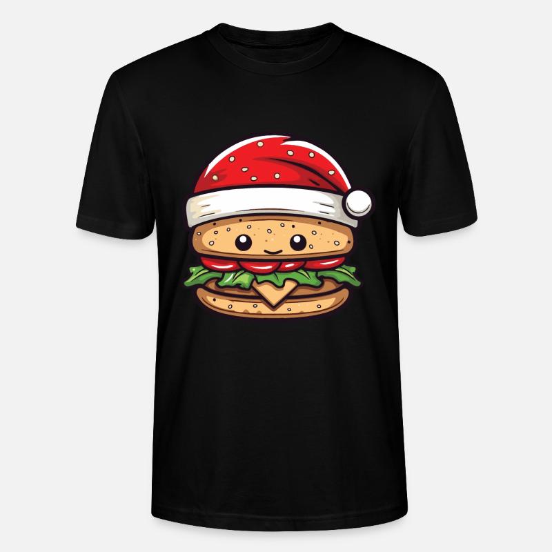 Burger Weihnachten Comic - Stanley/Stella Unisex Bio-T-Shirt CRAFTER - Schwarz
