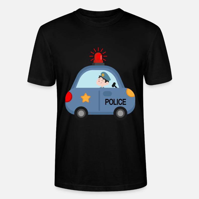Police Polizei Kinderkommisar Blaulicht - Stanley/Stella Unisex Bio-T-Shirt CRAFTER - Schwarz