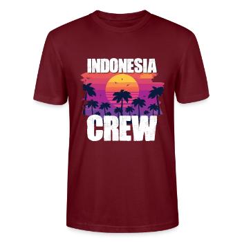 Indonesia Urlaub - Stanley/Stella Unisex Bio-T-Shirt CRAFTER - Burgunderrot - Vorne - Alina (178cm) & Michal (187cm)