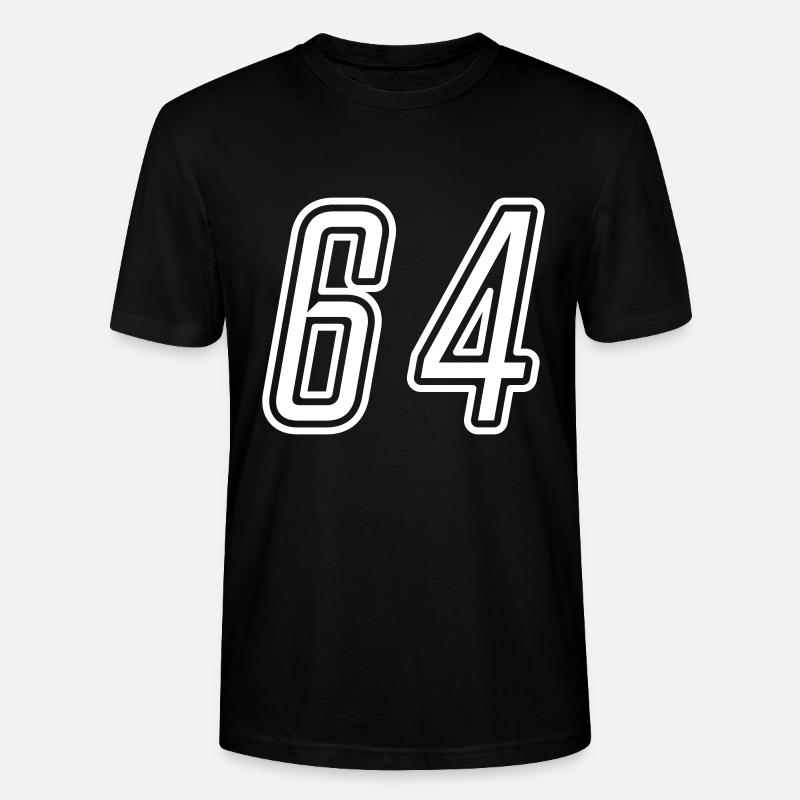 64 Zahl nummer - Stanley/Stella Unisex Bio-T-Shirt CRAFTER - Schwarz