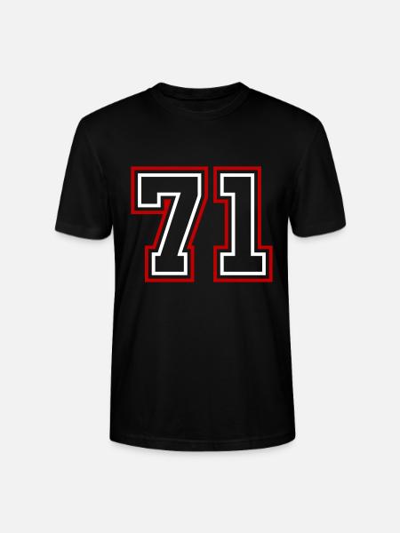 71 Zahl nummer - Stanley/Stella Unisex Bio-T-Shirt CRAFTER - Schwarz
