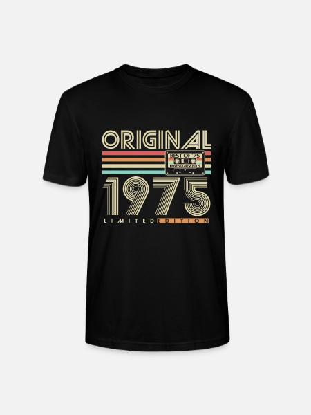 Original 1975 Vintage Vintage Birthday Retro - Stanley/Stella CRAFTER Unisex Organic T-Shirt - black