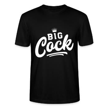 penis stor pik - Stanley Stella CRAFTER unisex økologisk-T-shirt - sort - Foran - Alina (178cm) & Michal (187cm)