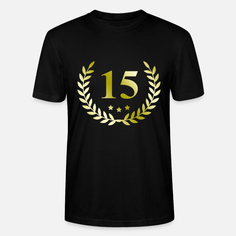 15 Couronne numérique - T-shirt bio CRAFTER Stanley Stella Unisexe - noir