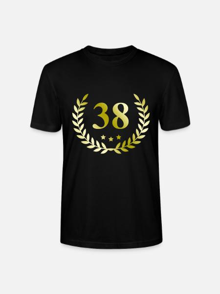 38 Number wreath - Stanley/Stella CRAFTER Unisex Organic T-Shirt - black