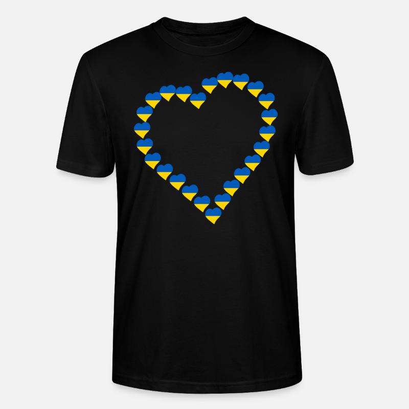 Ukraine Herz Herzchen - Stanley/Stella Unisex Bio-T-Shirt CRAFTER - Schwarz