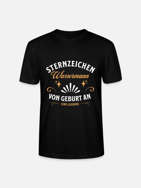 Sternzeichen Geschenke Wassermann Spruch - Stanley/Stella Unisex Bio-T-Shirt CRAFTER - Schwarz