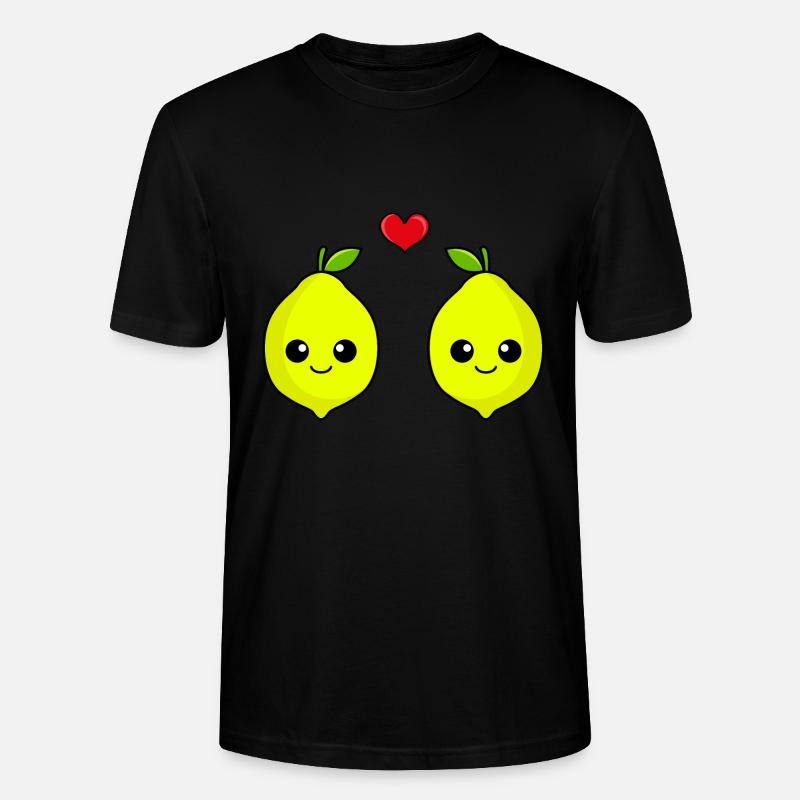 Zitrone Paar Liebe Comic - Stanley/Stella Unisex Bio-T-Shirt CRAFTER - Schwarz
